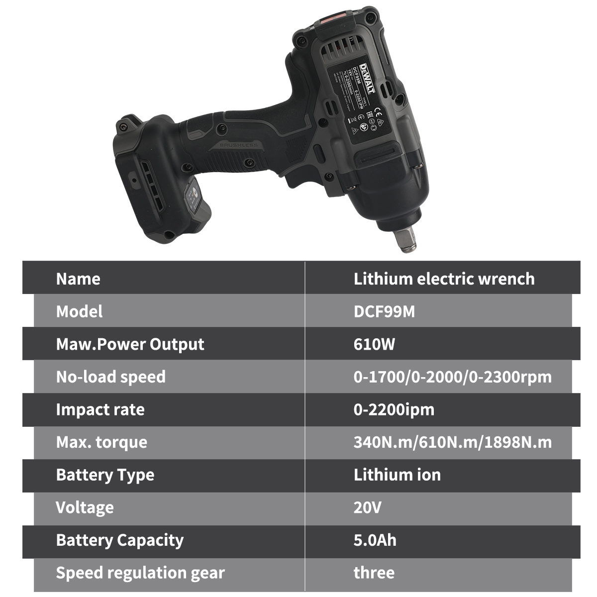 DeWalt DCF99M High Torque Brus - Torque Wrench Digital 评论和价格