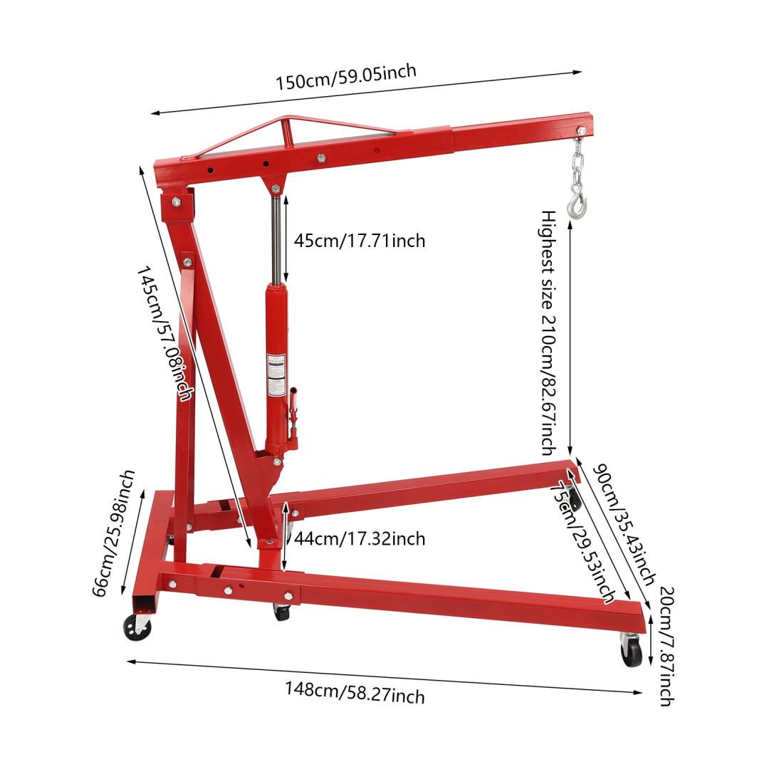 2 Ton Foldable Shop Crane & Ho - Engine Hoist Crane 评论和价格
